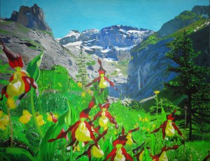 Frauenschuhe Berg schneebedeckt